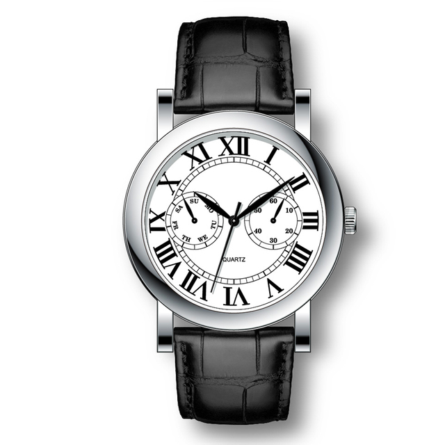 Top Selling Stainless Steel Case with Leather Strap Quartz Custom logo Watch BRAND WATCH