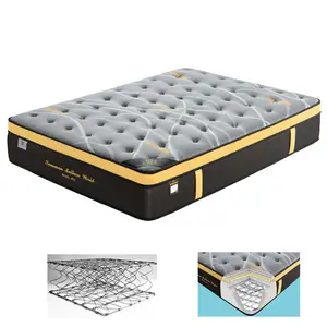 Hot Selling Royal Comfort Spring Mattress Vacuum Compress Queen King Bamboo Charcoal Continuous Spring Coil Mattress for Hotel