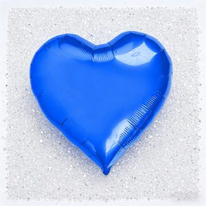 Ballon de mariage en aluminium bleu foncé en forme de cœur, impression numérique, facile à utiliser, 18 pouces (45 cm) - Product Image 6