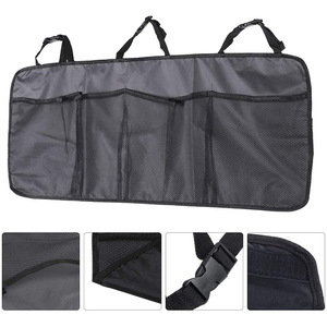Bolsa organizadora para maletero de coche, tela Oxford 3L, 4-7 compartimentos, almacenamiento colgante negro para uso en el asiento trasero - Product Image 3