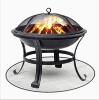 Manta Ignífuga de Aluminio para Fogatas de 24-36 Pulgadas, 3 Niveles, para Terraza, Patio o Jardín