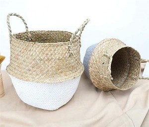 Thêm lớn XL cỏ biển giỏ xách tay quần áo cản trở 3 tầng đay dệt tường 2 phần giặt Túi tủ quần áo không gian lưu trữ - Product Image 5