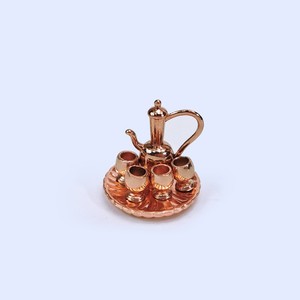 Mini cuisine en alliage métallique 1/6 1/12 maison de poupée jeu de nourriture Simulation Miniature Mini disque service à thé jouet tasse à eau modèle décoration - Product Image 4