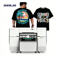Imprimante jet d'encre DTG SHENLAN pour l'impression de t-shirts, avec tête d'impression I3200, encre pigmentée automatique, double station, certifiée CE