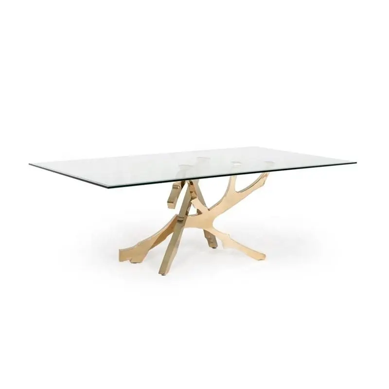 Italia Legend Dining Table Glass Gold