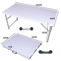 Table pliante en plastique à cadre métallique moulé par soufflage, vente directe usine - Empilable, portable, légère, pour extérieur