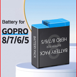 Haute qualité pour <span class=keywords><strong>GoPro</strong></span> <span class=keywords><strong>Hero</strong></span> 8 <span class=keywords><strong>7</strong></span> 6 5 <span class=keywords><strong>batterie</strong></span> pleine capacité cellule Lithium-Ion matière plastique noire - Product Image 2