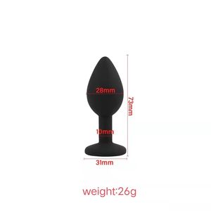 Plugue anal de silicone, plugue anal de silicone com joia de diamante, brinquedo sexual adulto - Product Image 5