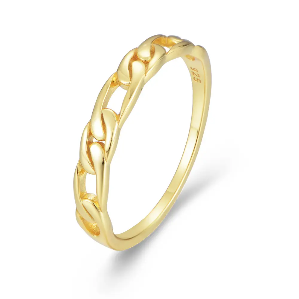Women minimalist cute dainty new trendy Link Chain Gold Ring
