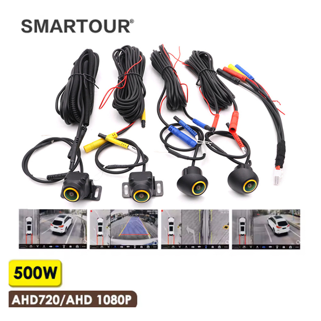 Smartour AHD CCD 1080P Car Reversing 360 Panoramic Backup Camera Reverse Sensor Waterproof Vehicle Assistant Rear View Kit