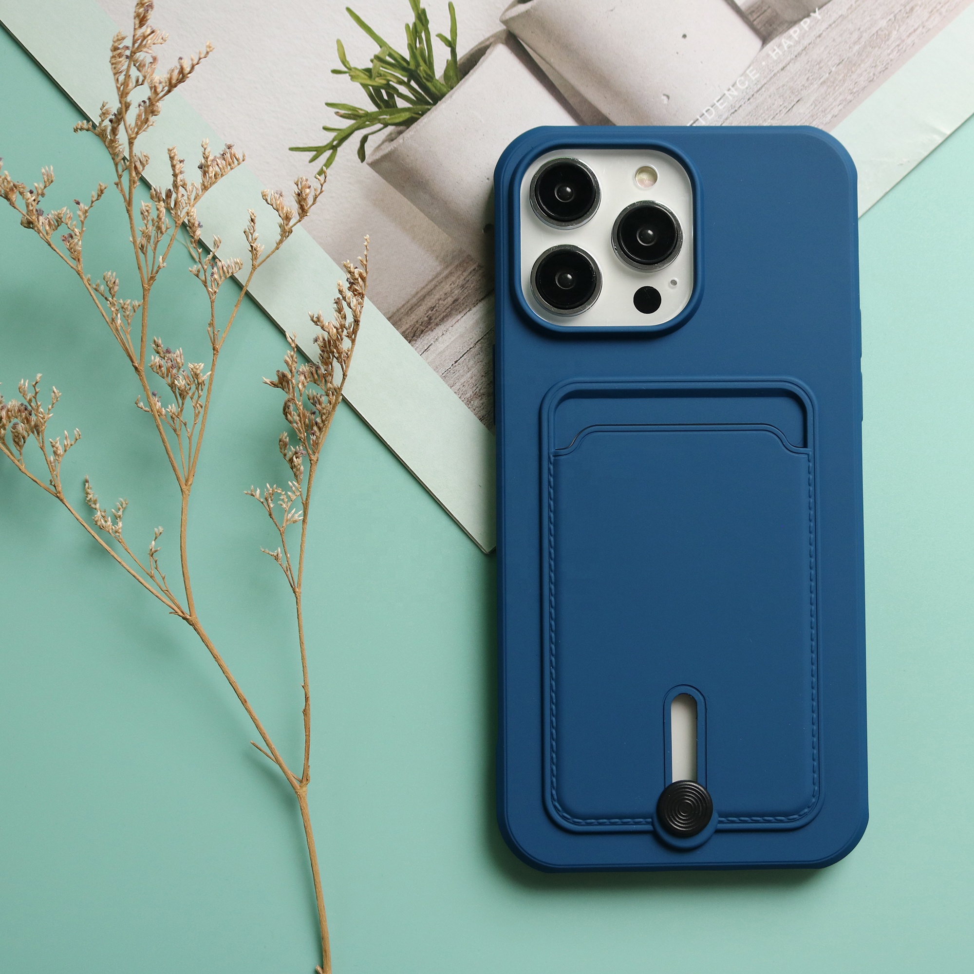 Ярких цветов силиконовый чехол-портмоне для телефона с отделением для карт для iPhone 14 13 12 Pro Max карманов для кредитных карт