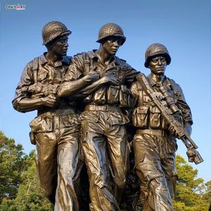 Statue commémorative en bronze coulée publique extérieure personnalisée grandeur nature qu'aucun <span class=keywords><strong>homme</strong></span> ne laisse derrière Sculpture en bronze pour décor commémoratif - Product Image 3