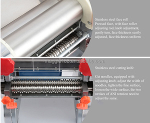 Máquina de prensado de fideos eléctrica de acero inoxidable para uso comercial, fabricante de Pasta con función de laminación de fideos - Product Image 4