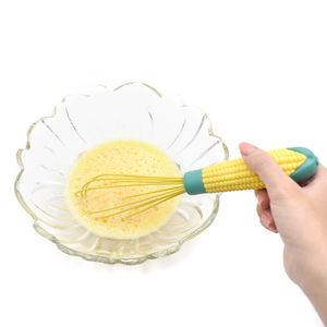 Accessoires de cuisine <span class=keywords><strong>Fouet</strong></span> à œufs en silicone avec poignée à motif de maïs Résistant à la chaleur Pâte Crème Sauce/Blancs d'œufs Mélangeur Outil durable - Product Image 4