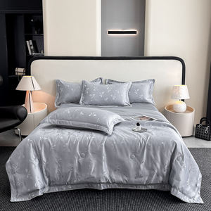 ชุดเครื่องนอนผ้าห่มฤดูร้อน 4 ชิ้น <span class=keywords><strong>ผ้า</strong></span>แจ็คการ์ดเนื้อเงา <span class=keywords><strong>ซัก</strong></span>เครื่องได้ - Product Image 5