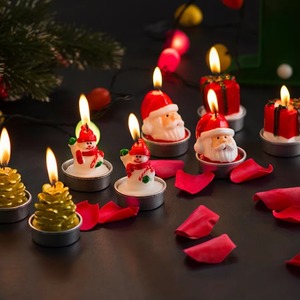 Christmas <b>Candles</b> Santa Claus Scented <b>Candles</b> Tea Lights Christmas Tree Pine Cone Snowflake <b>Candles</b> <b>Gifts</b> for Christmas Party - Product Image 3