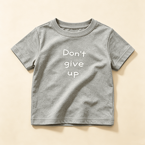 <strong>Children</strong> Short Sleeve Crew Neck Tee With Motivational Quote Print Solid Color Breathable Fabric for Boys Daily Casual Wear. - Product Image 3