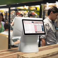 Système de point de vente (PDV) tout-en-un à double écran tactile 11,6 pouces et 15,6 pouces, économique, pour restaurants et commerces de détail, Android/Windows, garantie 1 an