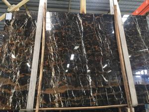 Batu Alam Memoles Candi Coklat Lempengan Marmer Dengan Urat Emas - Product Image 3