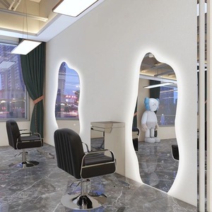 Juego de Muebles de Salón de Belleza con Espejo Ovalado Cuadrado de Diseño Moderno y Lujo Ligero, Precio de Fábrica WSS, Diseño Personalizado - Product Image 2