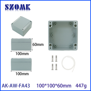 Boîtier <span class=keywords><strong>de</strong></span> <span class=keywords><strong>jonction</strong></span> étanche pour extérieur en aluminium moulé sous pression SZOMK 100x100x60mm, boîte à câbles - Product Image 6