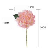 Fleurs artificielles Hortensia bordeaux en soie séchée, brûlées aux extrémités, à tige unique de 19 cm, pour la décoration de la maison, des mariages et des événements (vente en gros)