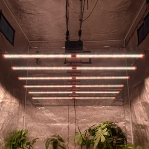 Dimmable Slim Hauteur LED Grow Light Bar Rendement Rouge et Vert HPS Lampe UV COB 730nm pour la culture des plantes 600-1200 Watts