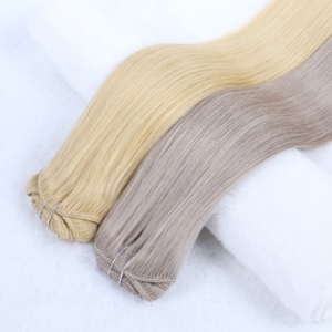 Extensioni di <span class=keywords><strong>capelli</strong></span> umani Remy brasiliani a doppia trama, colore personalizzato, con permanente sbiancante, per donna RUISI - Product Image 1