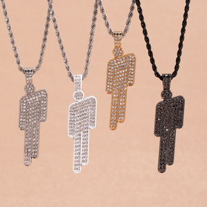 Nuevo collar con colgante de circonita estilo hip hop de Billie Eilish, diseño de cabeza torcida, accesorio de moda Q4 - Product Image 5