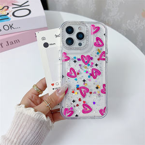 Per samsung <span class=keywords><strong>galaxy</strong></span> A36/A56 dipinto a resina epossidica amorevole copertura del cuore antiurto Tpu + pc ragazza donna Handyhille custodie del telefono cellulare - Product Image 2