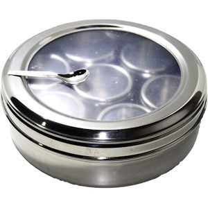 PARIJAT Handicrafts Double-Lid <b>Spice</b> <b>Box</b> Stainless Steel Mashala Dabba with See Thru Feature for Storage - Product Image 3