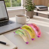Jouets Squishy en Gros : Banane Scintillante à Remontée Lente, Jouet de Décompression en Maltose