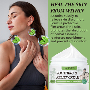 CRÈME APAISANTE ET DE SOULAGEMENT Naturelle OEM avec Chèvrefeuille et Menthe Poivrée Résoudre le Psoriasis, Dermatite séborrhéique, Eczéma - Product Image 2