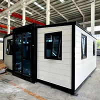 Conteneur mobile pliable à double aile de 20 pieds à faible coût, prêt à l'emploi pour magasin/bureau/hôtel, modulaire et détachable