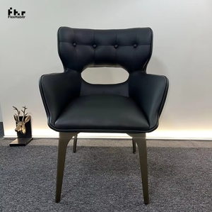 Chaises élégantes Pieds solides en acier inoxydable Sièges en cuir assortis Salle à manger moderne de luxe Restaurant Chaise en cuir véritable - Product Image 1