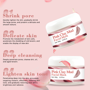 Nhãn Hiệu Riêng Chăm Sóc Da Làm Sạch Sâu Chặt Hơn Lỗ Chân Lông Hữu Cơ Làm Sạch Sáng Sáng Màu Hồng Đất Sét Bùn Mặt Nạ - Product Image 3