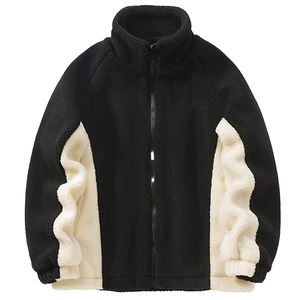 Wholesale Solid Colour High Quality Formal Sherpa Polar Zip-Up Woven Fleece Winter Coat Men Breathable Windproof Custom Front - Product Image 1