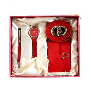 Elegante Set de Regalo de Cuero Ecológico Rojo de Cuatro Piezas para el Día del Maestro y el Día de San Valentín Chino, Incluye Cartera de Negocios - Product Image 3