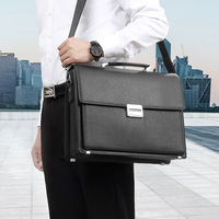 Sac d'Affaires en Cuir Véritable Sécurisé - Serviette Antivol à Combinaison - Grande Capacité pour Ordinateur Portable
