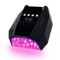 Lampe à ongles UV LED sans fil professionnelle 98W, sécheuse à ongles rechargeable avec minuterie LCD et double source lumineuse pour un séchage rapide des gels