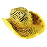 Cappelli da cowboy a LED luminosi e multicolori con paillettes lampeggianti forniti per molte occasioni