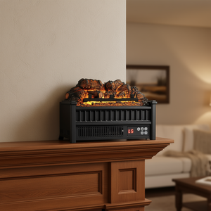 Cheminée électrique de 16 pouces avec effet de flamme à 5 bûches, puissance de 1500 W, écran LED, télécommande, commande par application, protection contre la surchauffe - Product Image 2