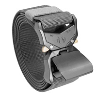Ceinture Tactique en Nylon Élastique pour Homme, Logo Personnalisé, Entraînement, Travail, Randonnée, EDC, avec Boucle à Dégagement Rapide en Aluminium