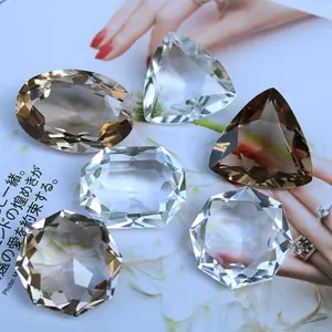 Wholesale price natural transparent octagon crystal crushed diamond glass for crafts