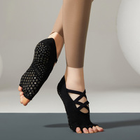 Chaussettes de sport à cinq doigts, à bout ouvert et à brides, pour Pilates, Yoga, Barre, en stock usine, personnalisables