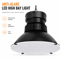 Projecteur LED UFO en gros avec dissipateur thermique en aluminium et diffuseur anti-éblouissement pour entrepôt, salle de sport, gymnase