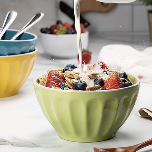 Cuencos <span class=keywords><strong>de</strong></span> cerámica duraderos para el hogar, color puro, para <span class=keywords><strong>desayuno</strong></span>, leche, cereales, para restaurante, <span class=keywords><strong>personalizados</strong></span> - Product Image 3