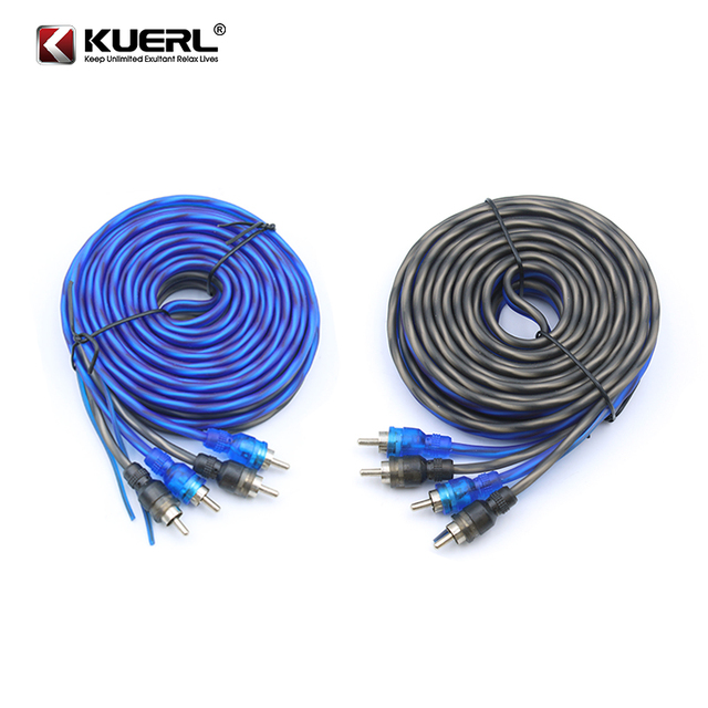 Hot Selling Car Rca Audio signal Cable Copper Head 5m Braid Shielded RCA Male to Male Audio Cable