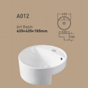 Lavabo de Cerámica A010 Art Basin 490x410mm, Lavabo Cuadrado de un Solo Orificio para Encimera - Product Image 3