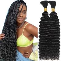 Cheveux humains brésiliens bruts à cuticules intactes pour tressage, tresses brésiliennes vierges, Deep Water Wave, en vrac, double trame machine, 12A, ondulés bouclés